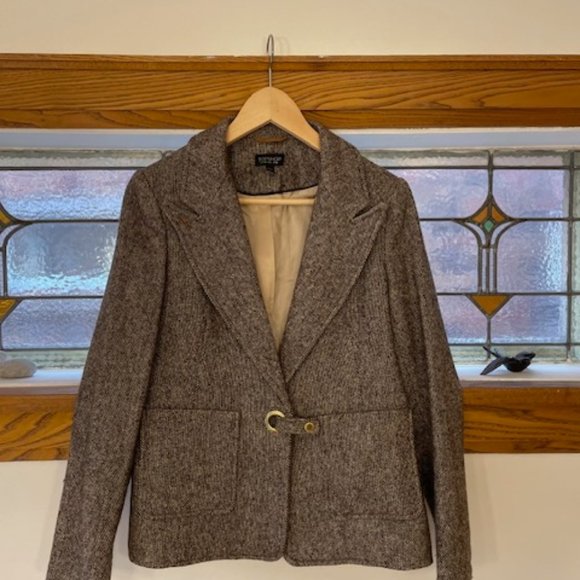 Topshop Tweed Blazer with Suede Elbow Patches - Picture 3 of 8